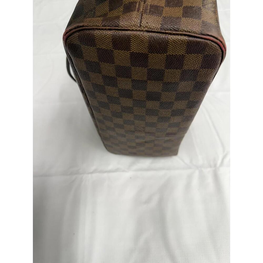Louis Vuitton Neverfull MM Tote Bag Womens Brown Damier Ebene Red Lining Canvas - Picture 10 of 16